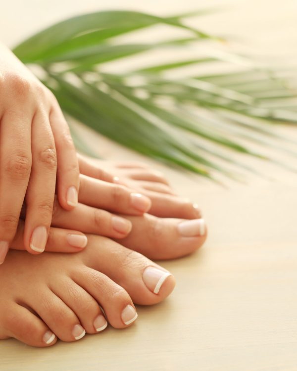 Skin care. Feet in close-up